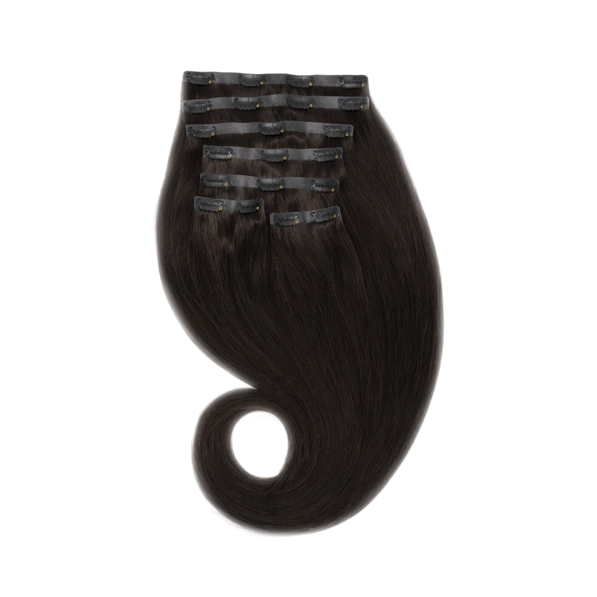 Clip-In extensions senza cucitura - marrone-nero #1B